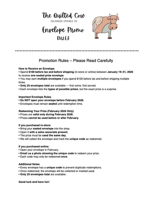 Winter Giveaway - Envelope Promotion