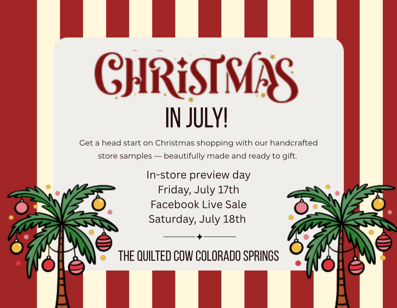 Christmas in July Sample Sale