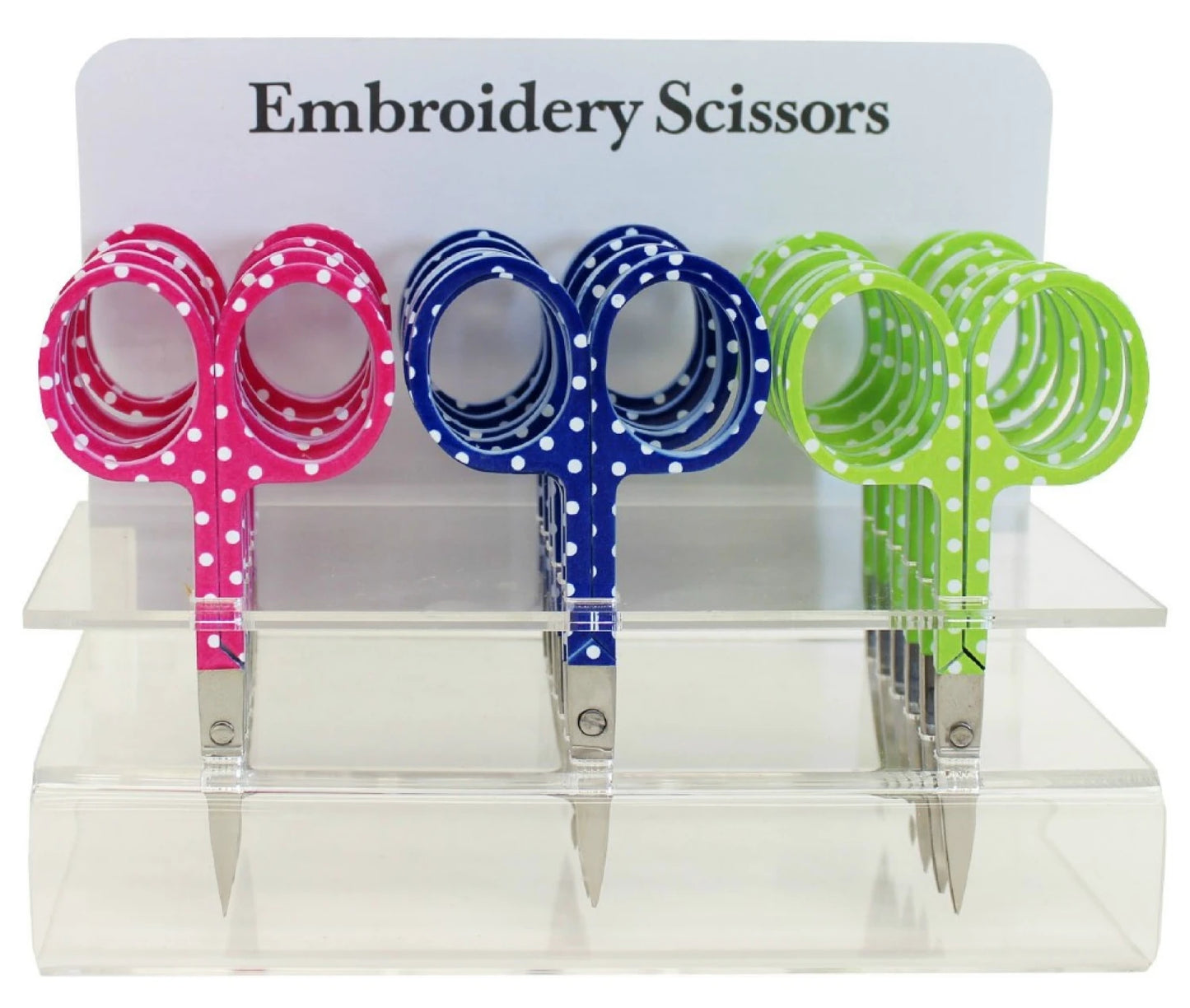 Embroidery Scissors White Dots on Color Handle