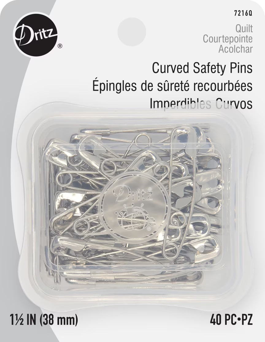 Dritz Curved Safety Pins, 40 Count