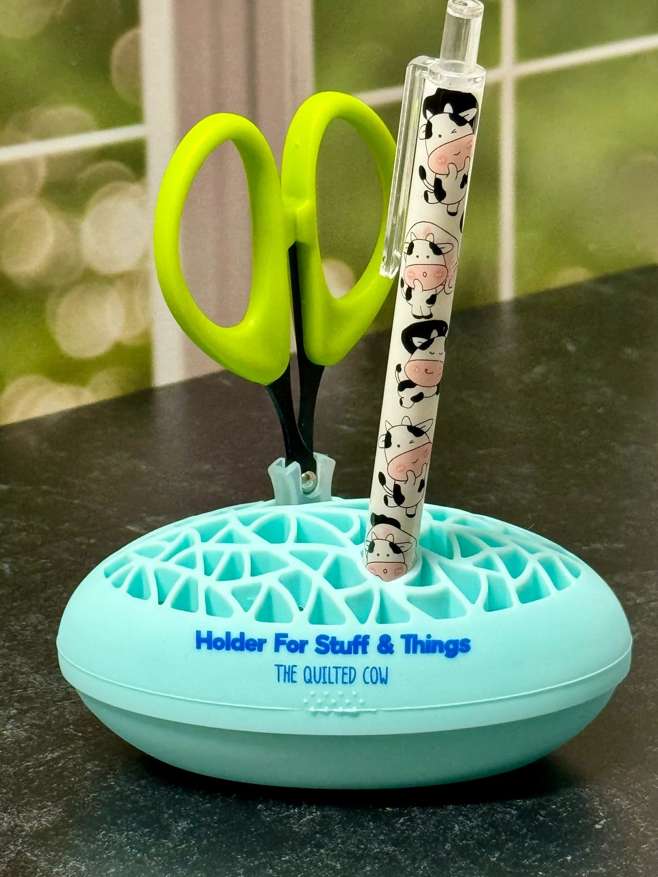 Quilted Cow Holder For Stuff & Things