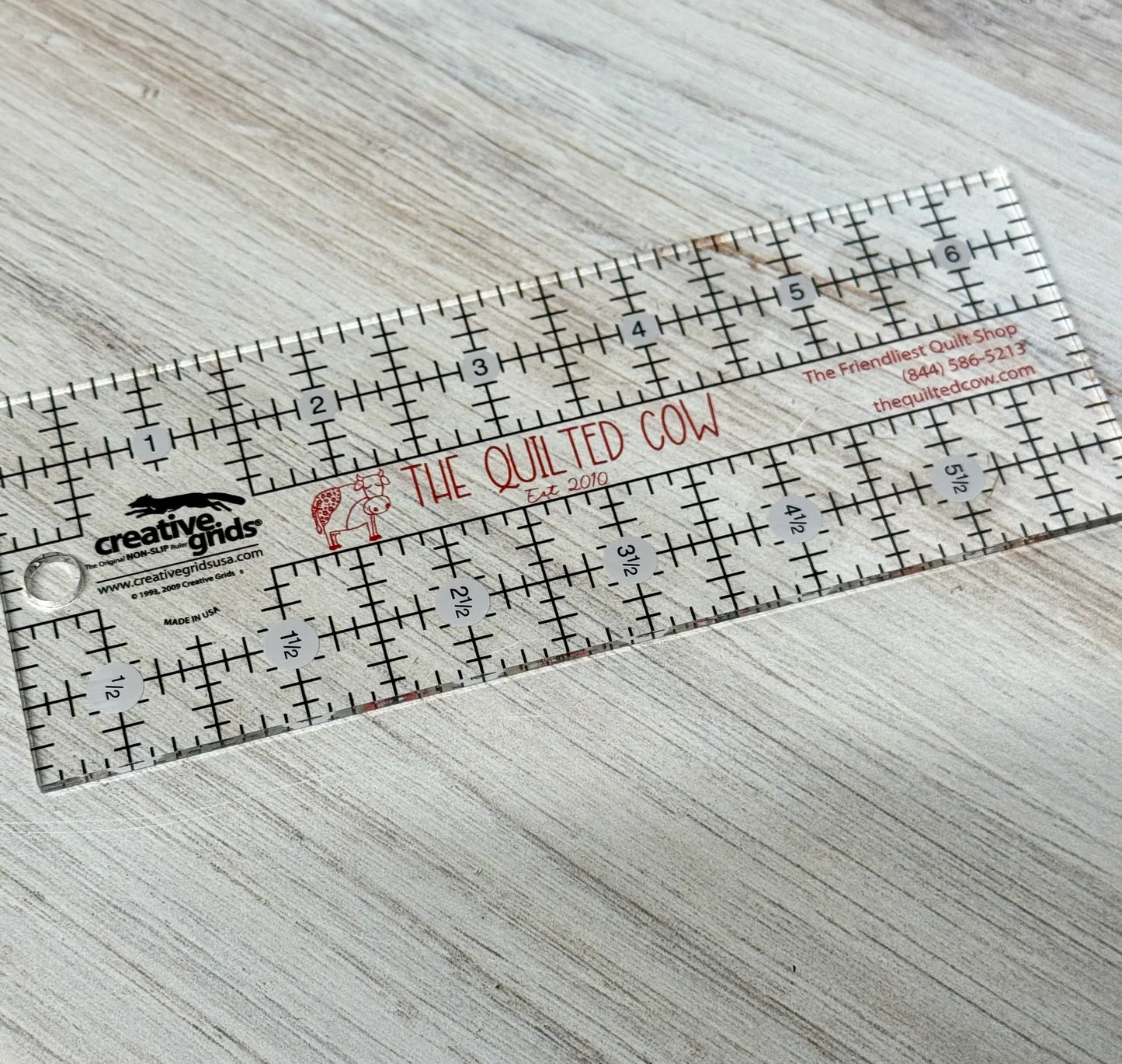 Quilted Cow Ruler 2 1/2" X 6 1/2"
