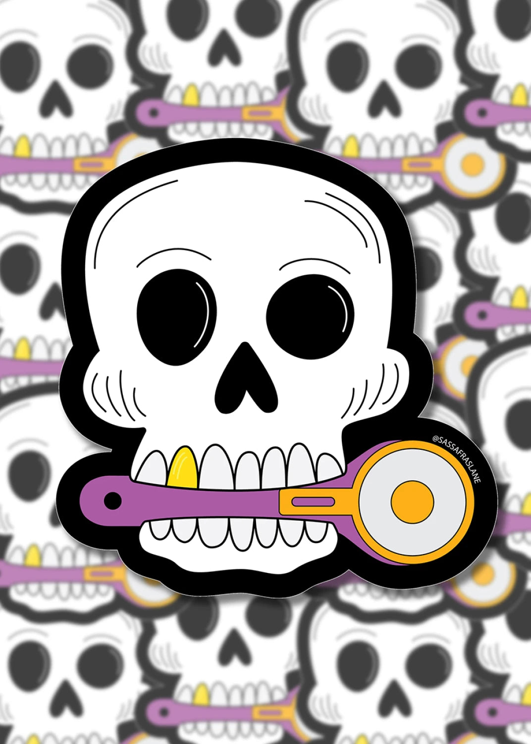 Skull with Rotary Cutter Stickers