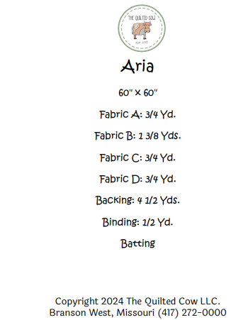 Aria Quilted Cow Pattern