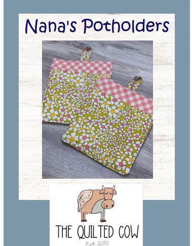 Nana's Potholders Quilted Cow Pattern