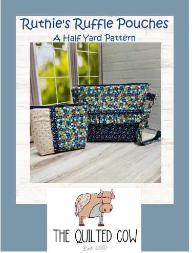 Ruthie's Ruffle Pouches Quilted Cow Pattern