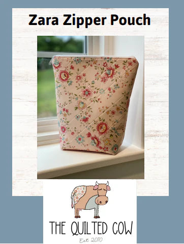 Zara Zipper Pouch Quilted Cow Pattern