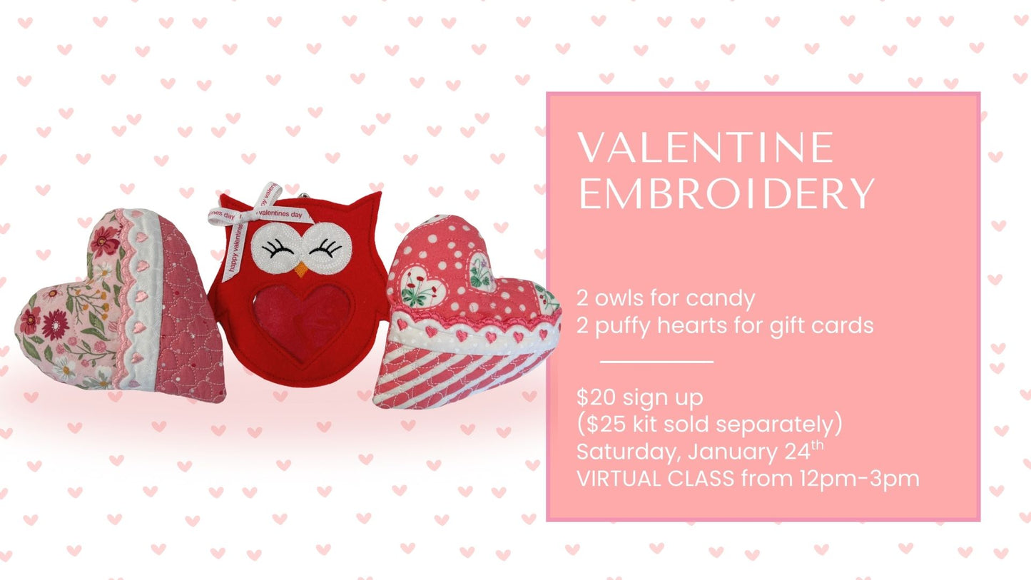 Valentines - Embroidery Class (Virtual)