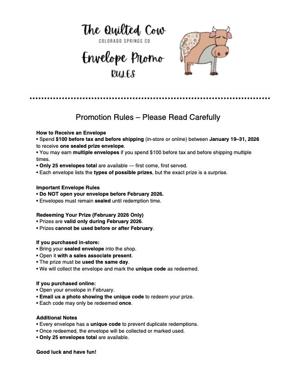 Winter Giveaway - Envelope Promotion