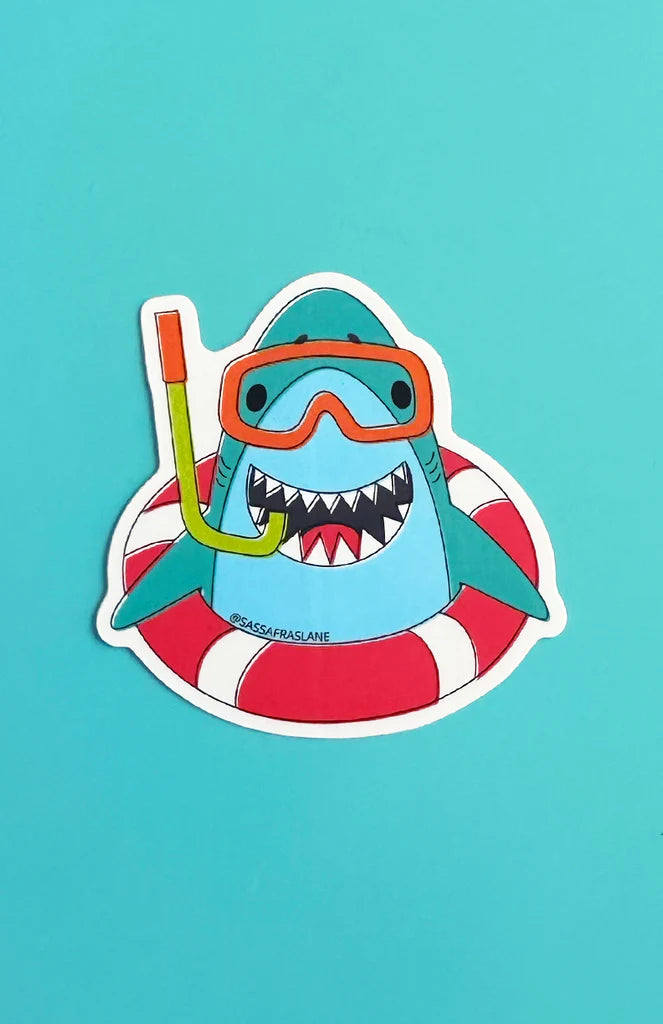 Snorkeling Shark Sticker