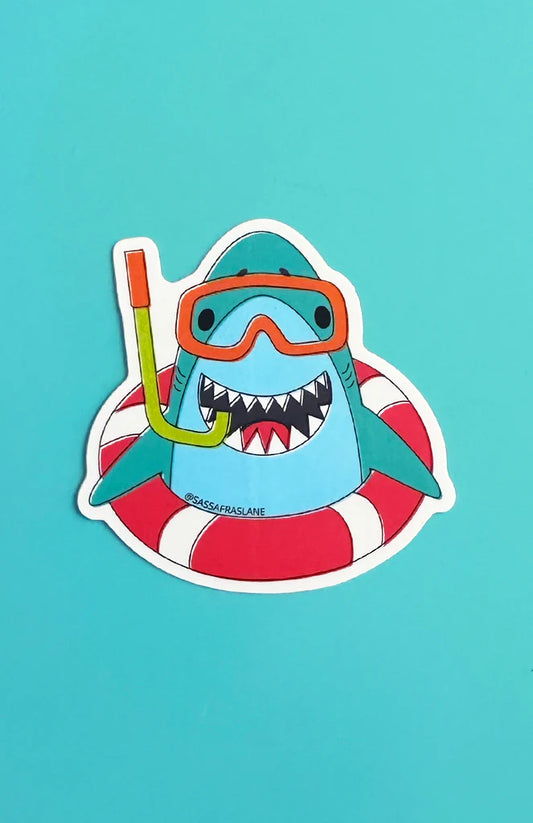 Snorkeling Shark Sticker