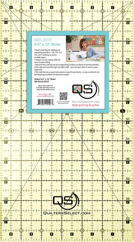 Quilters Select Non Slip Ruler 6.5" x 12"