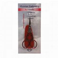 Embroidery Scissor 3 1/2in Victorian Style Red