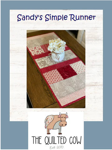 Sandy's Simple Runner Quilted Cow Pattern