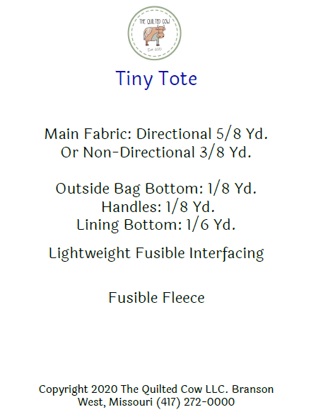 Tiny Tote Quilted Cow Pattern