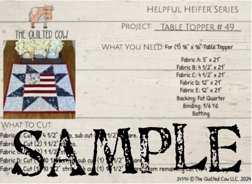 Helpful Heifer Table Topper #49