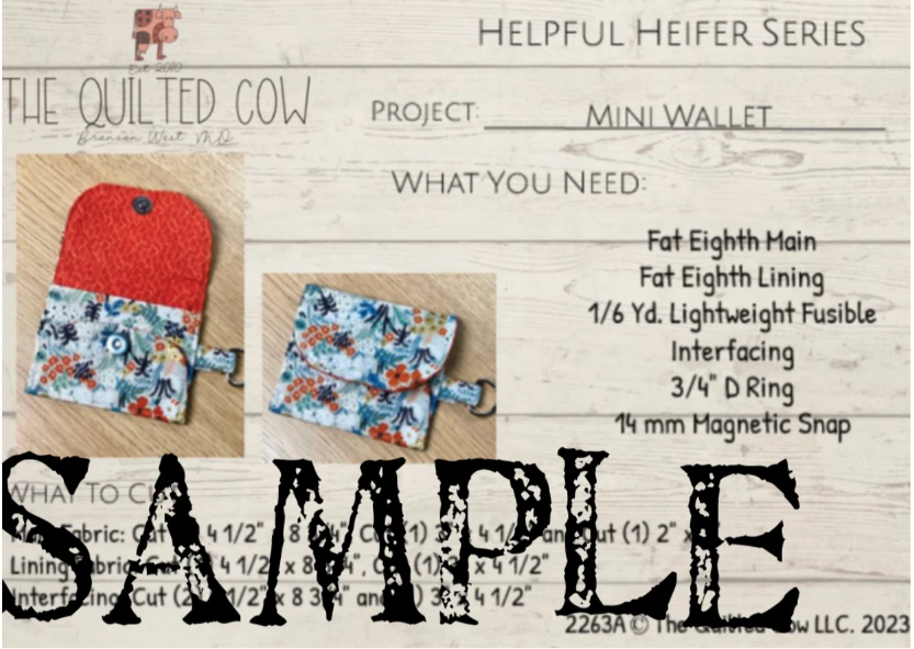 Helpful Heifer Mini Wallet Pattern
