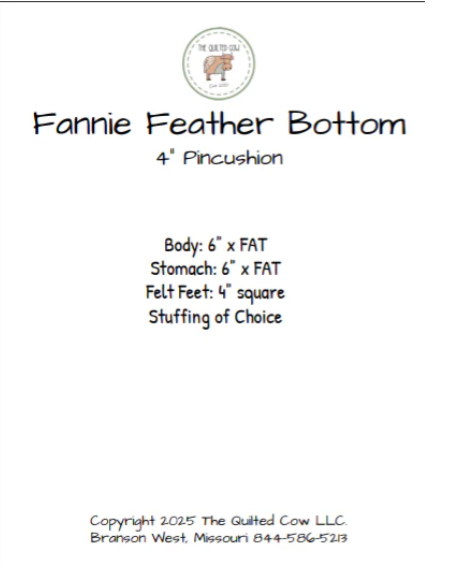 Fannie Feather Bottom Pattern