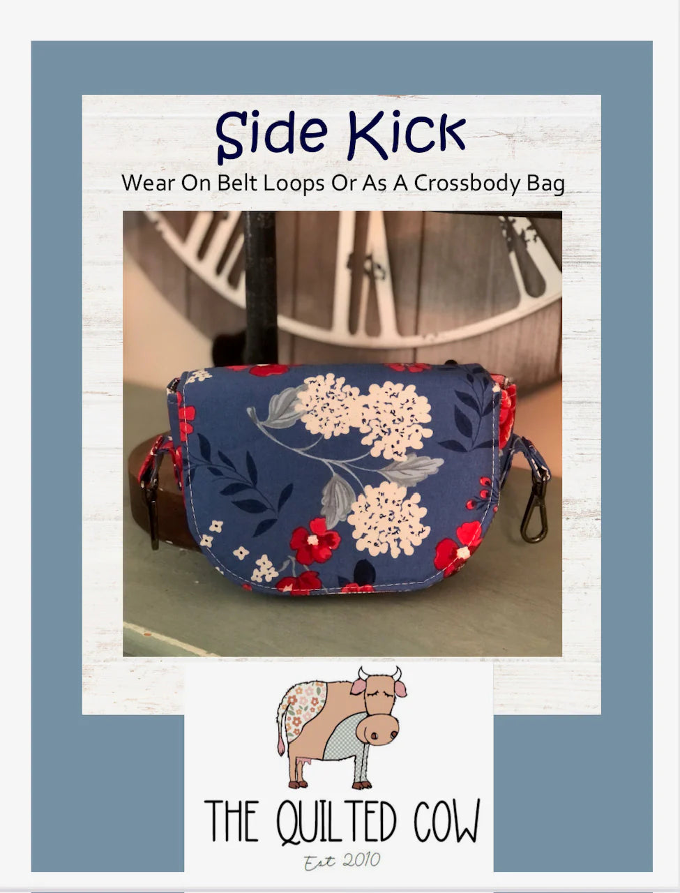 Side Kick Bag Quilted Cow Pattern