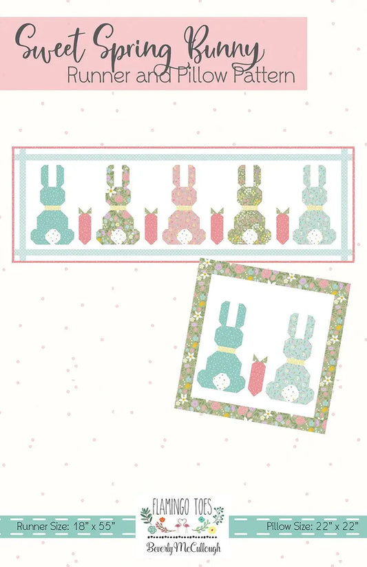 Sweet Spring Bunny Pillow and Runner Quilt Paper Pattern