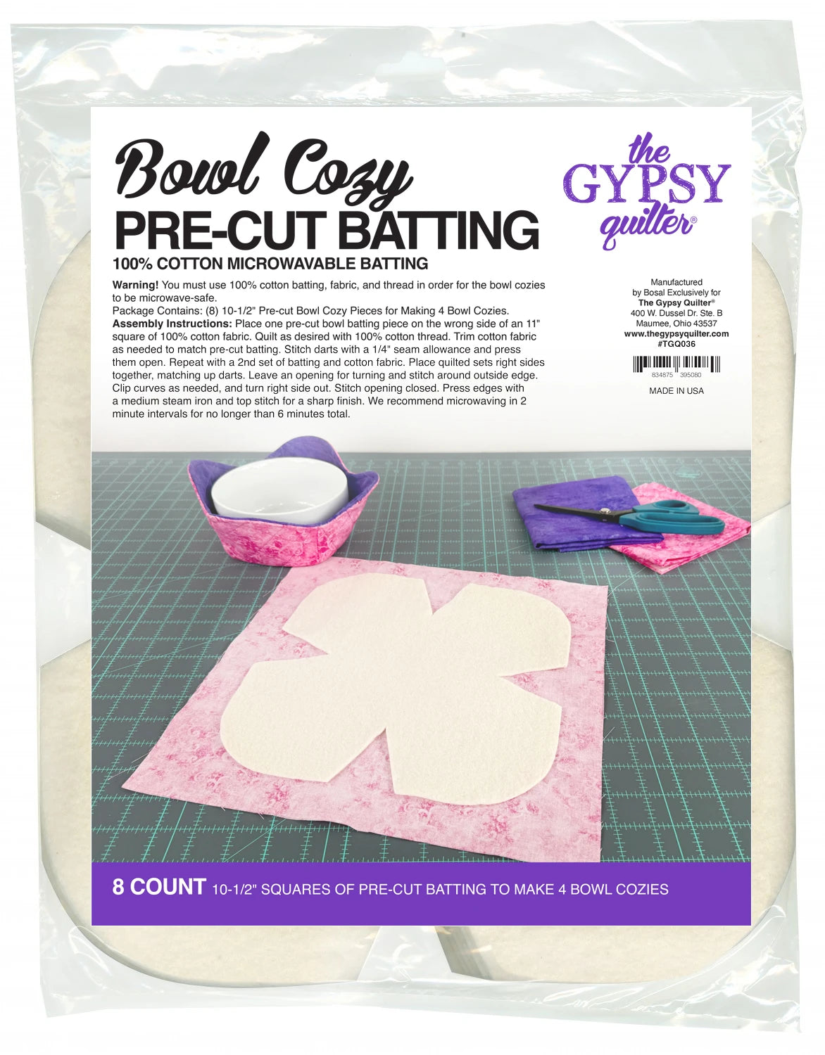 Bowl Cozy Pre-Cut Batting 8ct