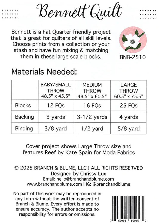 Bennett Quilt Pattern