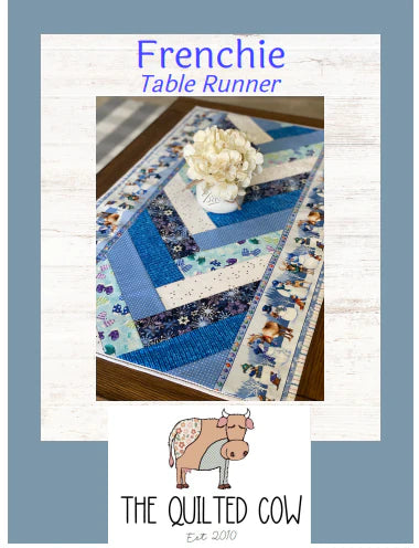 Frenchie Table Runner Quilted Cow Pattern
