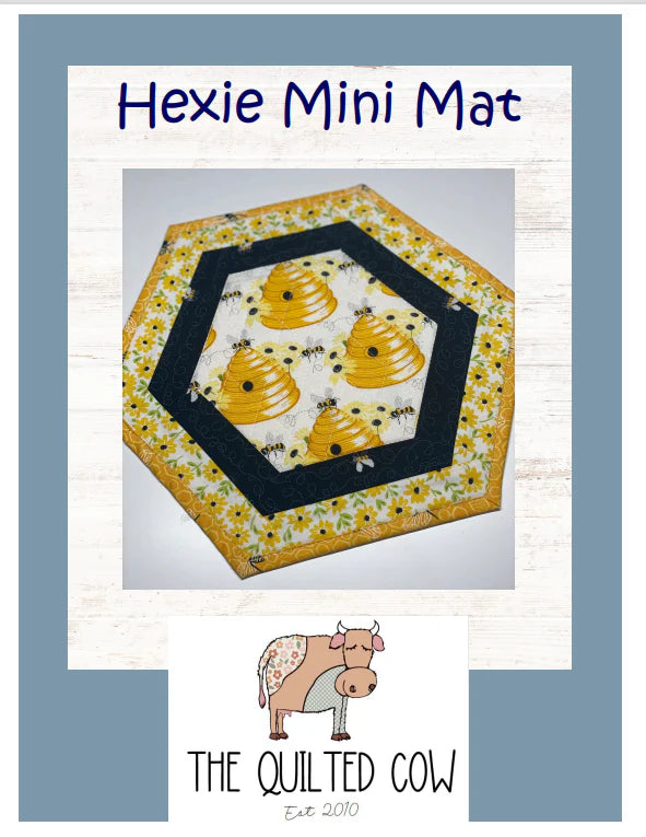 Hexie Mini Mat Quilted Cow Pattern