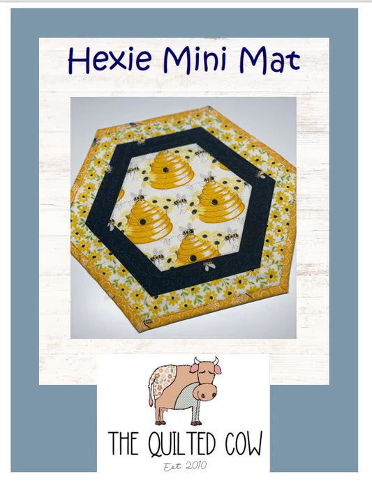 Hexie Mini Mat Quilted Cow Pattern