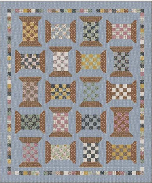 Honey Locust Checkered Spools Quilt Kit